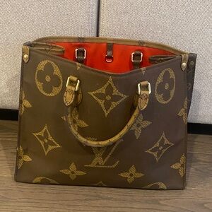 Logo Brown and Gold Monogram Handbag